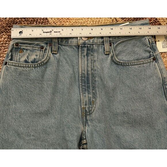 Etica Denim Devon Wide Leg Crop Jeans Size 26 Distressed High Rise Light Wash - Picture 3 of 8